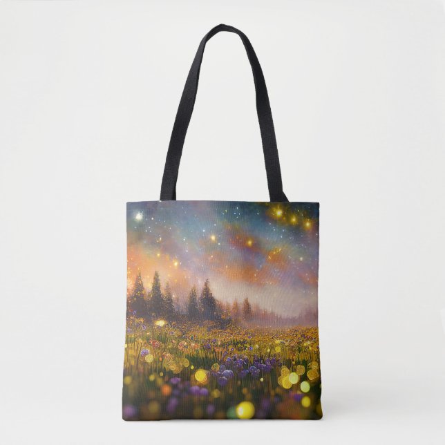 Crystal Fields and Starry Skies Tote Bag (Front)