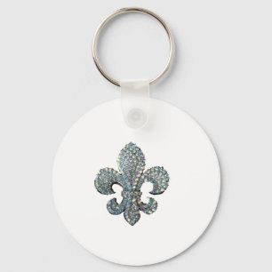 CRYSTAL FLEUR DE LIS KEYCHAIN