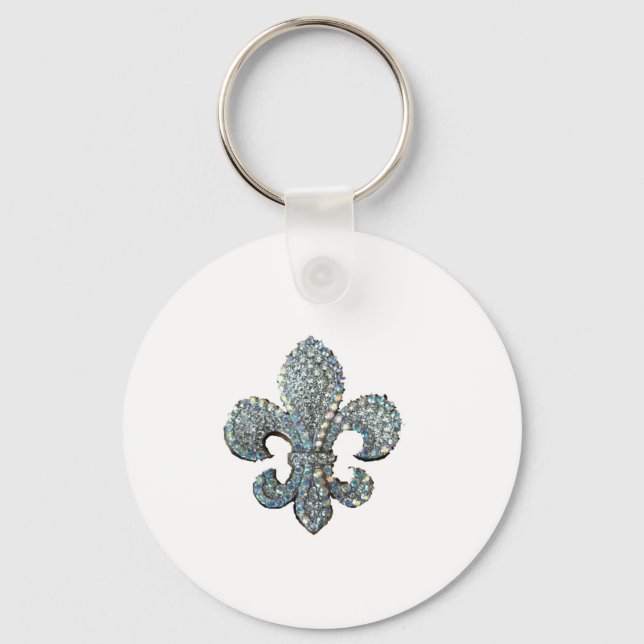 CRYSTAL FLEUR DE LIS KEYCHAIN (Front)