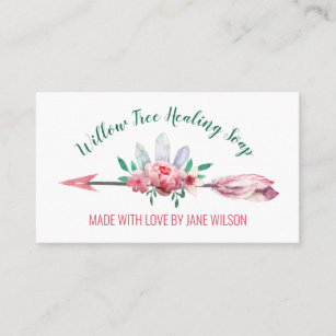 Crystal Floral Arrow Logo Soap And Candle Business Business Card