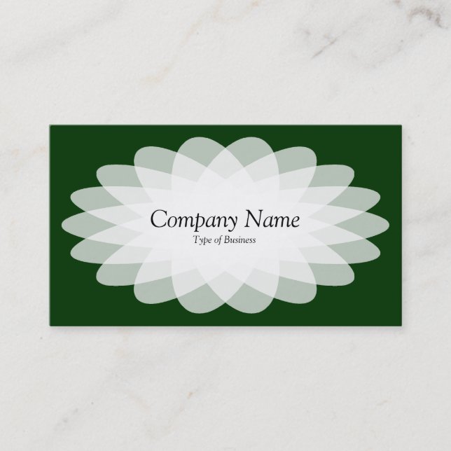 Crystal Flower - Dark Green Business Card (Front)