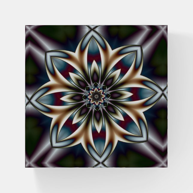 crystal flower fractal paperweight (Front)