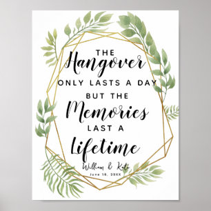 Crystal foliage botanical hangover party wedding poster