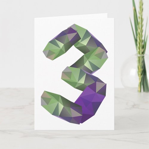 Crystal Font Number 3 Greeting Cards