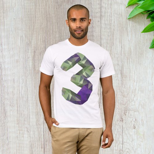 Crystal Font Number 3 Mens T_Shirt