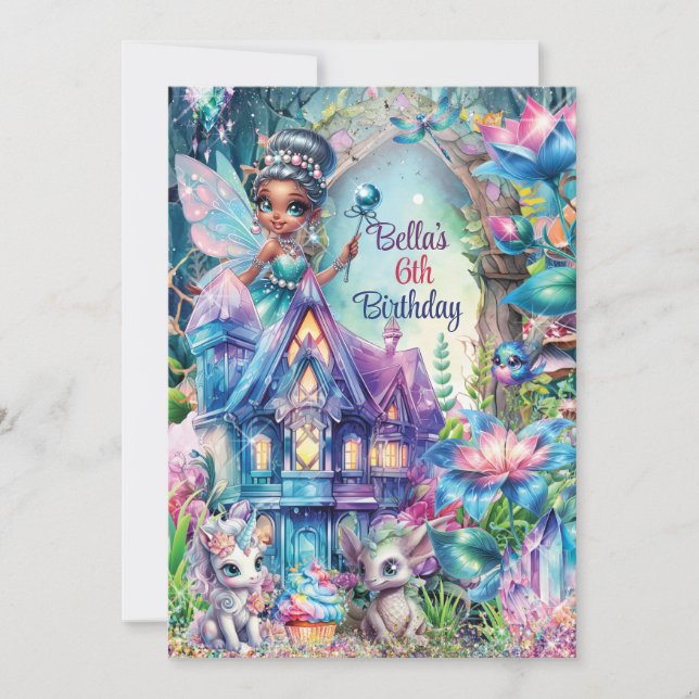 Crystal Forest Fairy Party Invitation (Front)