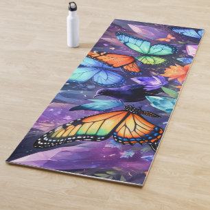 Crystal Garden Crows, Raven Butterflies Yoga Mat