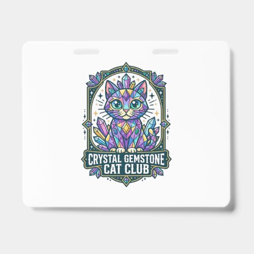 Crystal Gemstone Cat Cat Mom Gift Idea - Crystal G Badge