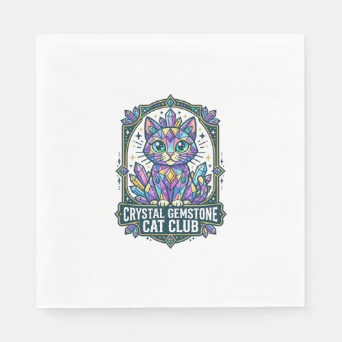 Crystal Gemstone Cat Cat Mom Gift Idea - Crystal G Napkins