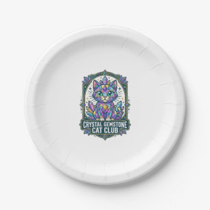 Crystal Gemstone Cat Cat Mom Gift Idea - Crystal G Paper Plates