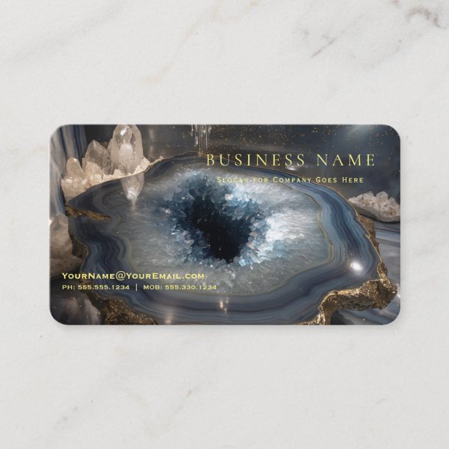 Crystal Geode Metaphysical  Business Card (Front)