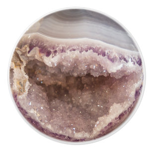 Crystal Geode Sphere Amethyst Healing Crystals Ceramic Knob