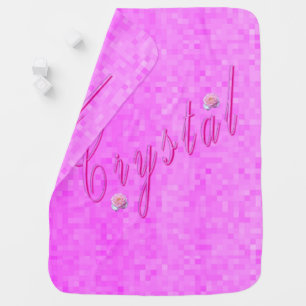 Crystal Girls Name Logo, Swaddle Blanket