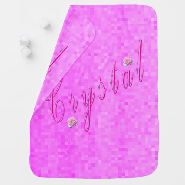 Crystal Girls Name Logo, Swaddle Blanket (In Situ)