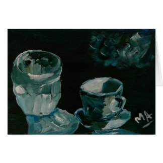 Crystal glass and teacup cards