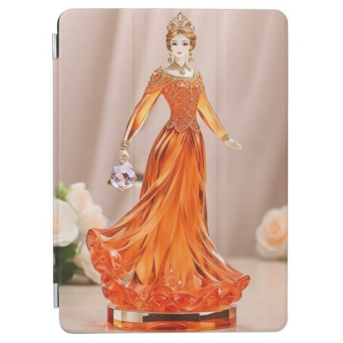Crystal glass princess with orange dress iPad air cover