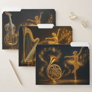 Crystal Gold Music and Dance File Folders – 3 Pack