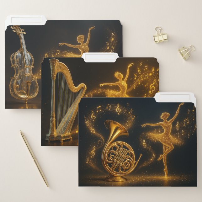 Crystal Gold Music and Dance File Folders – 3 Pack (Set)