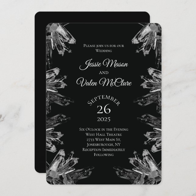 Crystal Gothic Wedding Invitation Witchcraft (Front/Back)