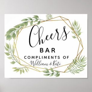 Cheer Bar Wedding Signs Zazzle