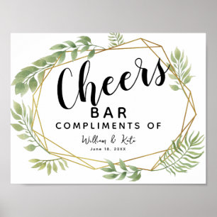 Crystal green wedding CHEER Bar wedding/party Poster