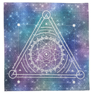 *~* CRYSTAL GRID Cotton Sacred Geometry Symbol Cloth Napkin