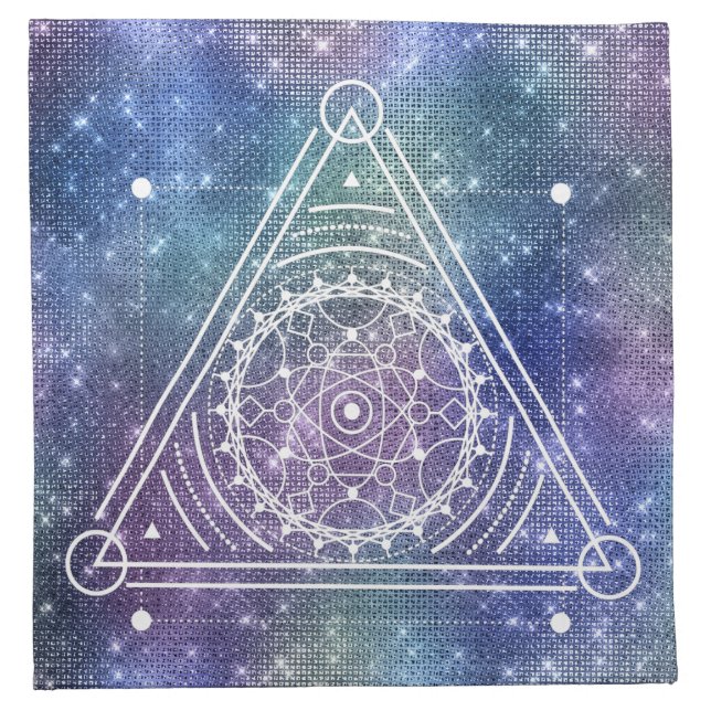 *~* CRYSTAL GRID Cotton Sacred Geometry Symbol Cloth Napkin (Front)