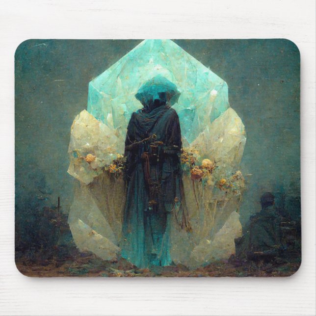 Crystal Guardian Alien Sci-Fi Fantasy Mouse Pad (Front)