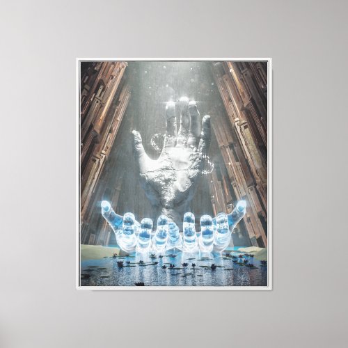 Crystal Hand Raising Concept Fantasy Art Canvas Print