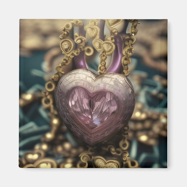 Crystal Heart Amulet Magnet (Front)