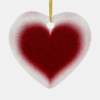 Crystal heart ceramic ornament
