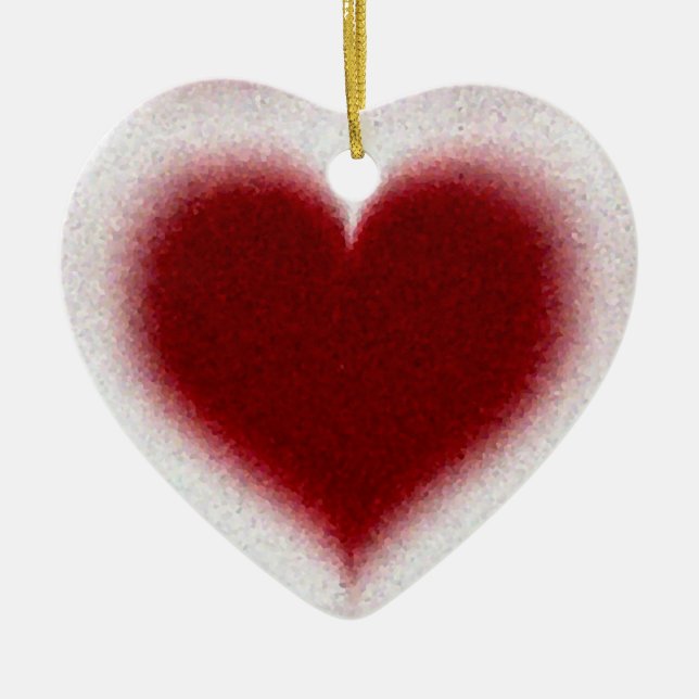 Crystal heart ceramic ornament (Front)