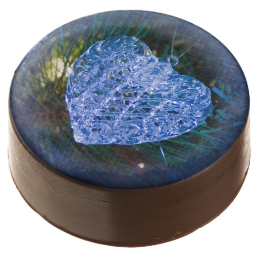 Crystal Heart Ornament Chocolate Dipped Oreo (Angled)