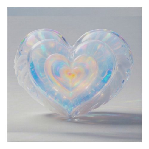  Crystal Heart Within Hearts AP78  Faux Canvas Print