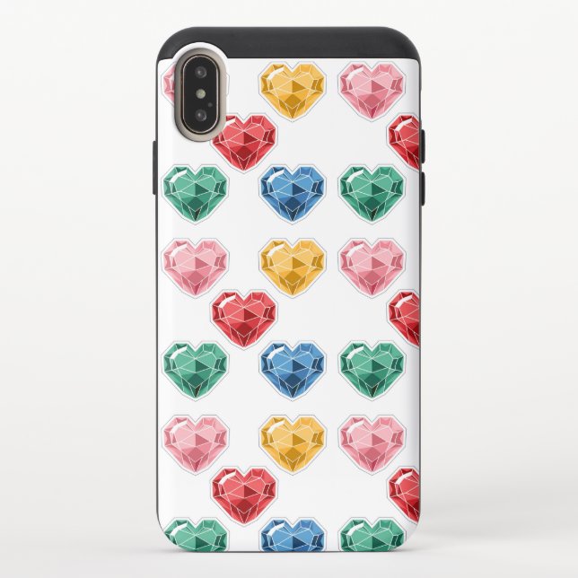 "Crystal Hearts: A Spectrum of Love" Uncommon iPhone Case (Back)