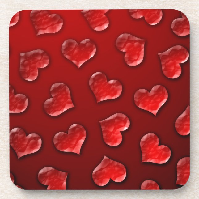 Crystal Hearts Drink Coaster (Front)