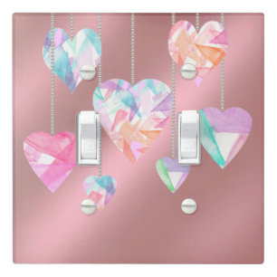 Crystal Hearts Light Switch Cover