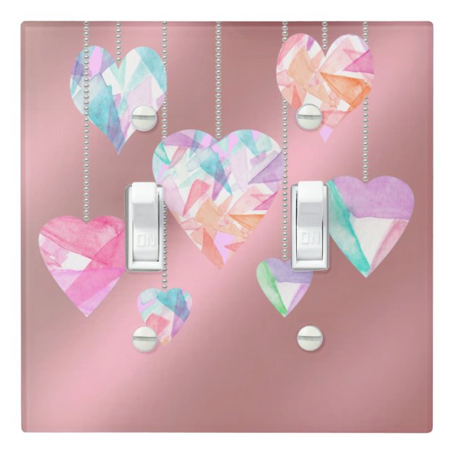 Crystal Hearts Light Switch Cover (In Situ)