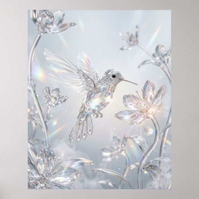 Crystal Hummingbird Flora Poster (Front)