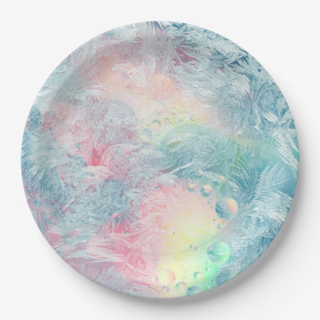 Crystal Ice Colors Paper Plates (Front)