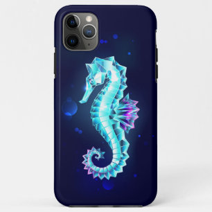 Crystal Ice Seahorse on Blue Background iPhone 11 Pro Max Case