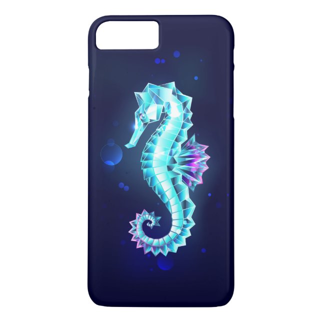 Crystal Ice Seahorse on Blue Background Case-Mate iPhone Case (Back)
