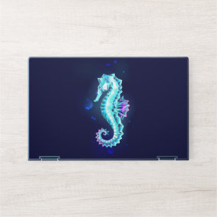 Crystal Ice Seahorse on Blue Background HP Laptop Skin