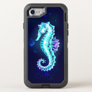 Crystal Ice Seahorse on Blue Background OtterBox Defender iPhone SE/8/7 Case