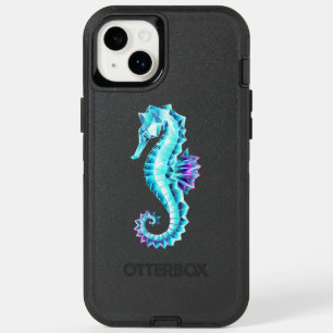 Crystal Ice Seahorse on Blue Background OtterBox iPhone 14 Plus Case