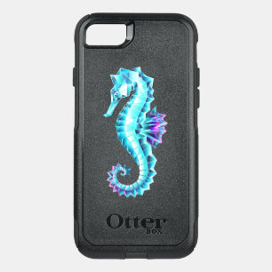 Crystal Ice Seahorse on Blue Background OtterBox Commuter iPhone SE/8/7 Case