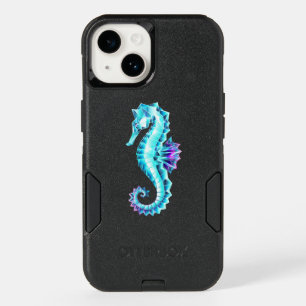 Crystal Ice Seahorse on Blue Background OtterBox iPhone 14 Case