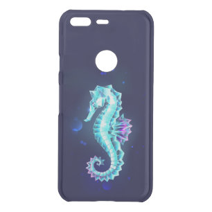 Crystal Ice Seahorse on Blue Background Uncommon Google Pixel Case