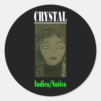 CRYSTAL INDICA SATIVA CLASSIC ROUND STICKER