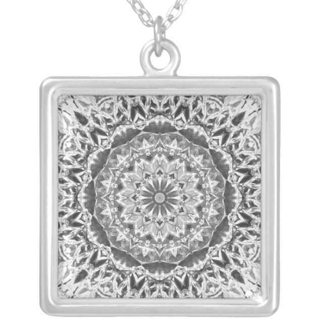 Crystal Kaleidoscope 03 Silver Plated Necklace (Front)